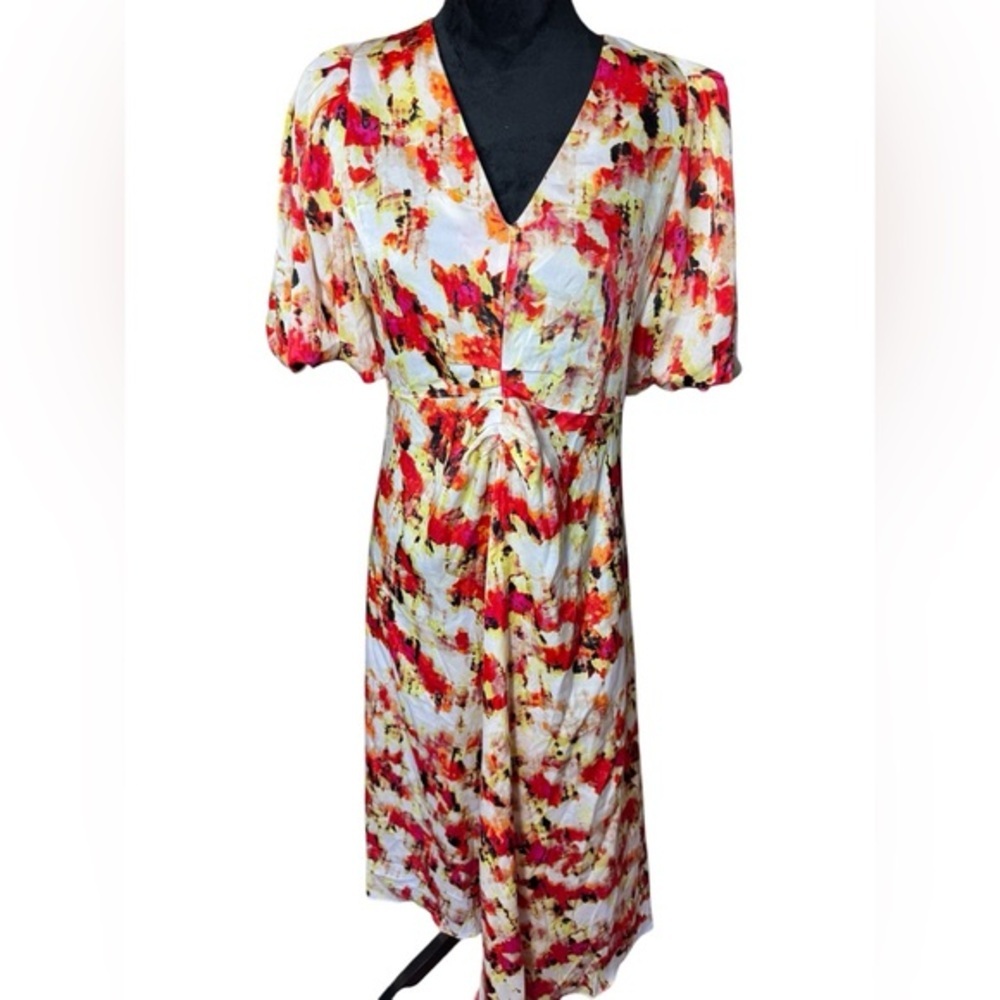 NEW DKNY Women's Ruched V-Neck Dress SZ M